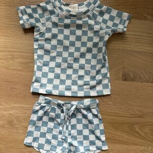 Blue and White Checkered Swim